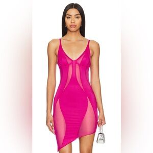 OW Collection Swirl Pink Mini Dress Medium